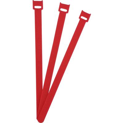 Tépőzáras kábelkötöző 250 x 13 mm, piros, 1 db, Fastech