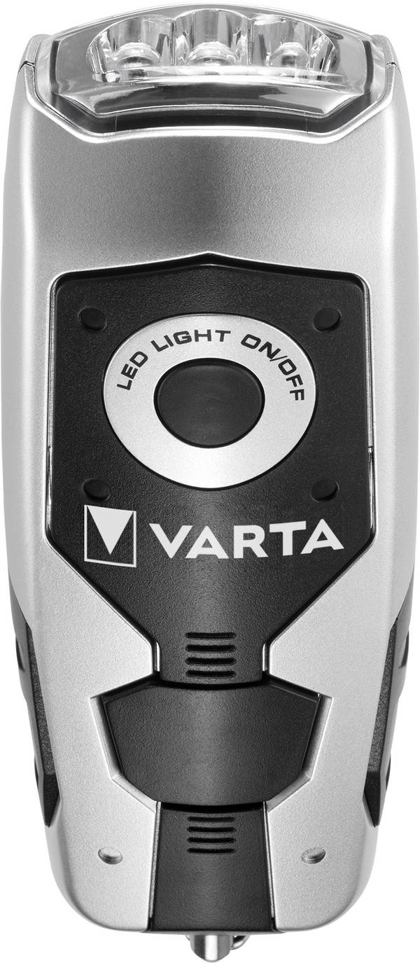 LED-es dinamós zseblámpa, ezüstfekete, Varta 17680101401