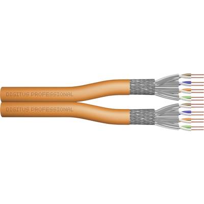 Duplex hálózati kábel, CAT 7 S/FTP, 2 x 4 x 2 mm², narancs, méteráru, Digitus DK-1741-VH-D