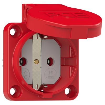 Védőérintkezős gép dugaszoló aljzat, 230 V/AC 16 A IP54, piros, PCE 601.450.04