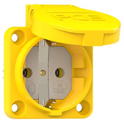 Védőérintkezős gép dugaszoló aljzat, 230 V/AC 16 A IP54, sárga, PCE 601.450.05