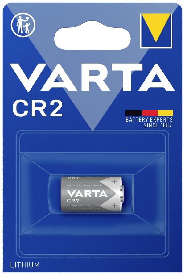 CR 2 fotóelem, lítium, 3V 920 mAh, Varta EL1CR2, KCR2, RLCR2, DLCR2, DLCR2B, DR2R, RLCR2‑L, 5046LC, CR17355