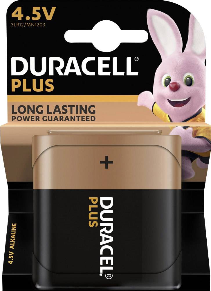 4,5V-os laposelem, alkáli mangán, Duracell Pluspower 3R12, 3LR12, 1203, V4912, MN1203, 312G, LR12, 4,5 V Block-1