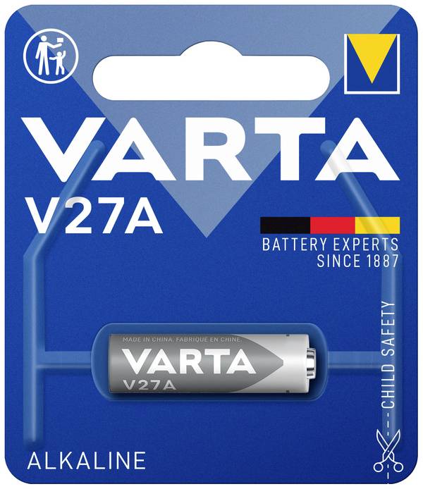 27A alkáli elem, távirányító elem, 12V 21 mAh, Varta Professional A27, E27A, V27A, V27PX, V27GA, L728, L828, MN27