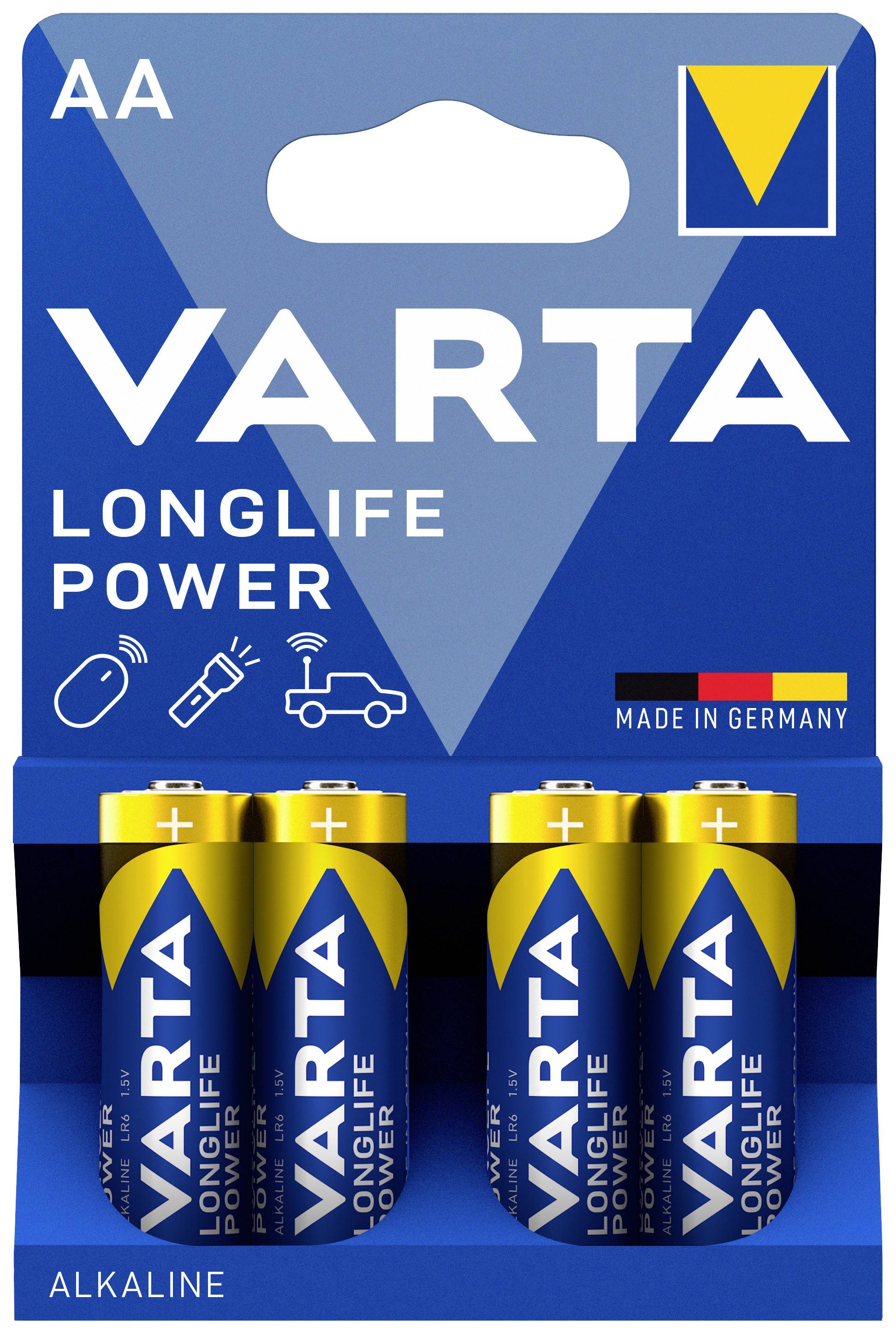 Ceruzaelem AA, alkáli mangán, 1,5V, 4 db, Varta High Energy LR06, AA, LR6, AAB4E, AM3, 815, E91, LR6N