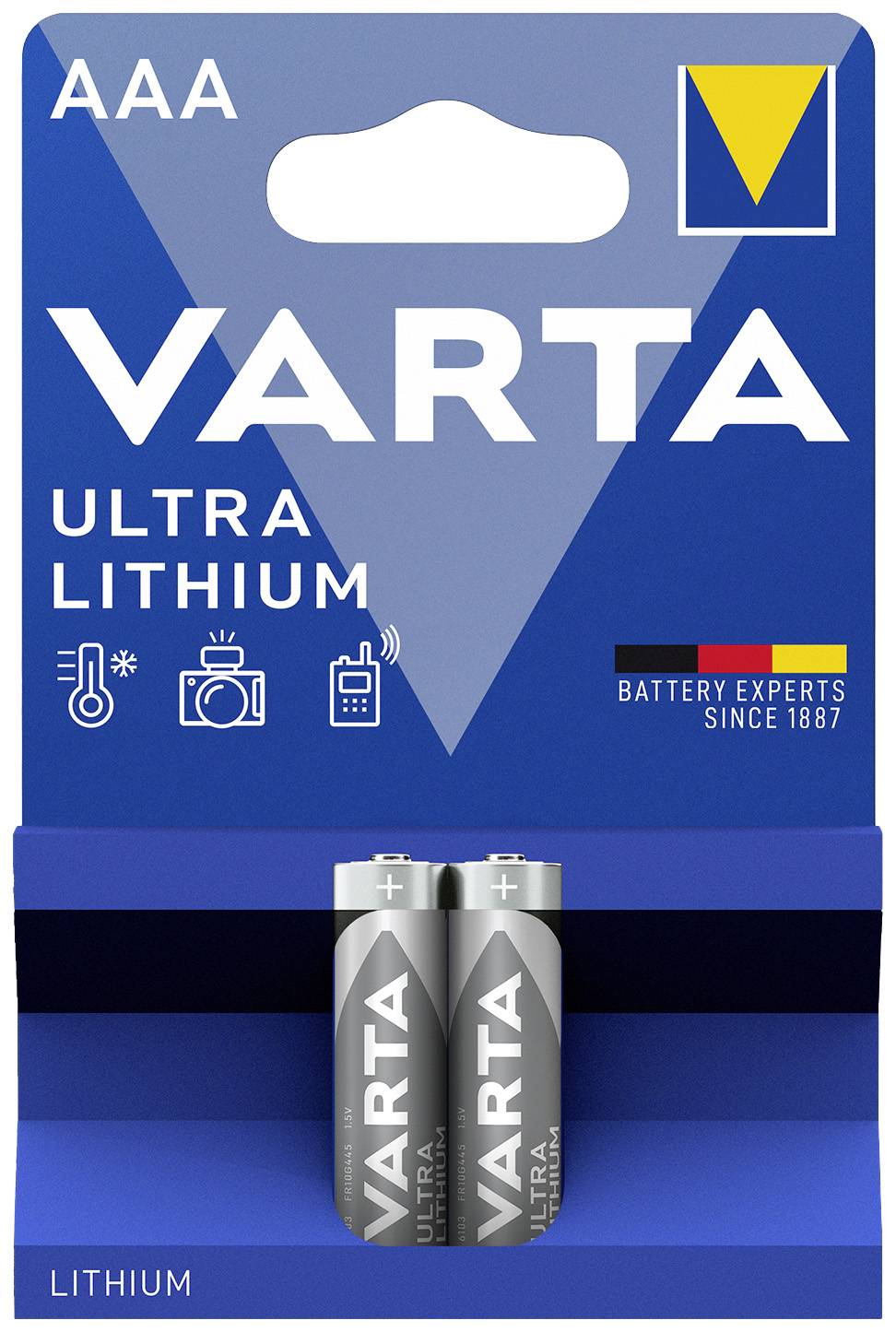 Mikroelem AAA, lítium, 1,5V 1100 mAh, 2 db, Varta Professional LR03, AAA, LR3, AM4M8A, AM4, S