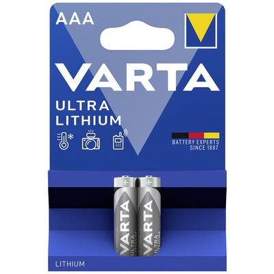 Mikroelem AAA, lítium, 1,5V 1100 mAh, 2 db, Varta Professional LR03, AAA, LR3, AM4M8A, AM4, S