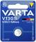 VARTA V13GS gombelem típusú, SR44 ezüst akkumulátort tartalmazó buborékcsomagolás, amelyen a 'Gyermekbiztonság' és a 'Elem Szakértők 1887 óta' felirat olvasható.