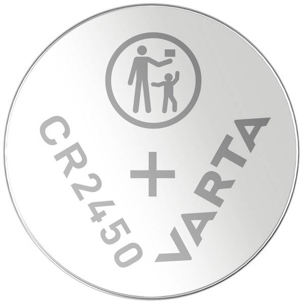 CR2450 lítium gombelem, 3 V, 560 mA, Varta BR2450, DL2450, ECR2450, KCR2450, KL2450, KECR2450, LM2450