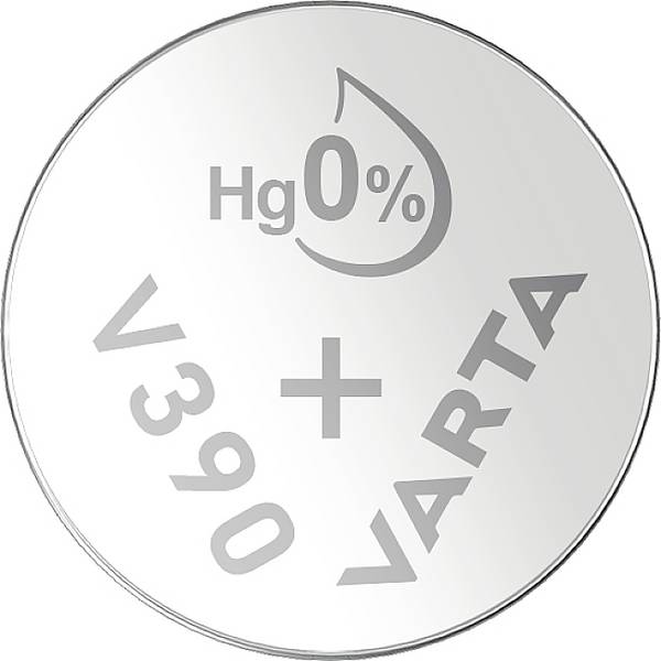 390 gombelem, ezüstoxid, 1,55V, 80 mAh, Varta SR1130SW, SR54, SR1130, V390, D390, 603, 280‑24, SB‑AU, RW39