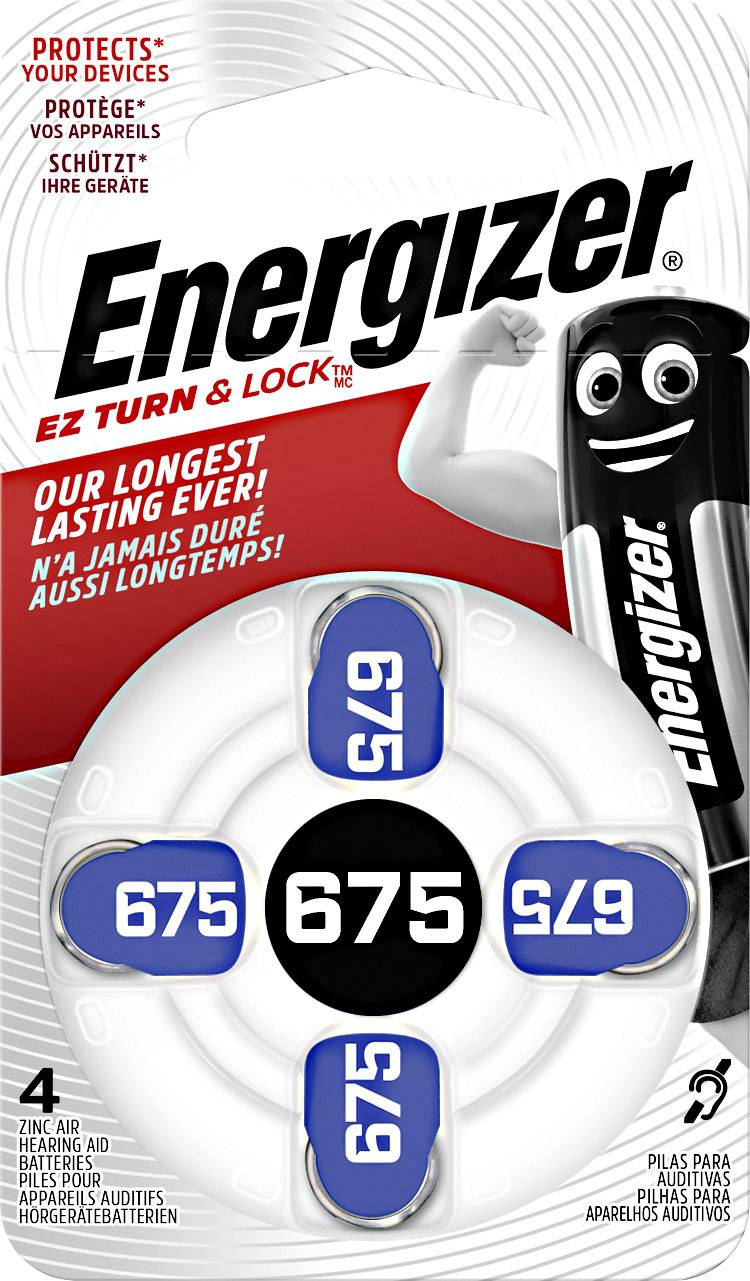ZA675 hallókészülék elem, cink-levegő, 1,4V, 635 mAh, 4 db, Energizer ZA675, PR44