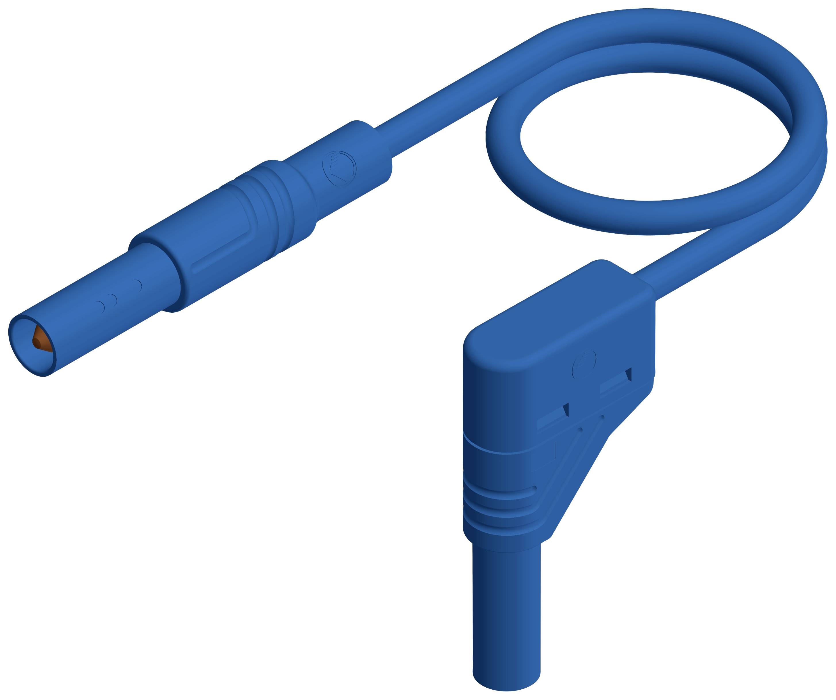 Mérőzsinór, szigetelt mérővezeték 2db 4mm-es banándugóval 1 mm² PVC, 1 m kék SKS Hirschmann MLS WG 100/1