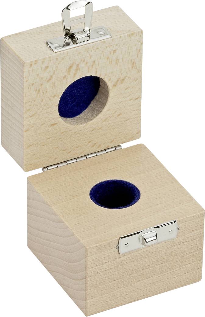 Kern 317060100 Fából készült tok, 1 x 50 g E1 + E2 + F1 súlyhoz, párnázva