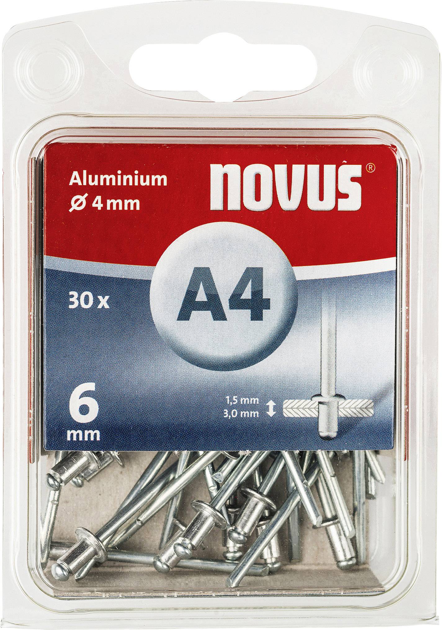 Popszegecs 4 X 6 mm (30 db.), alumínium