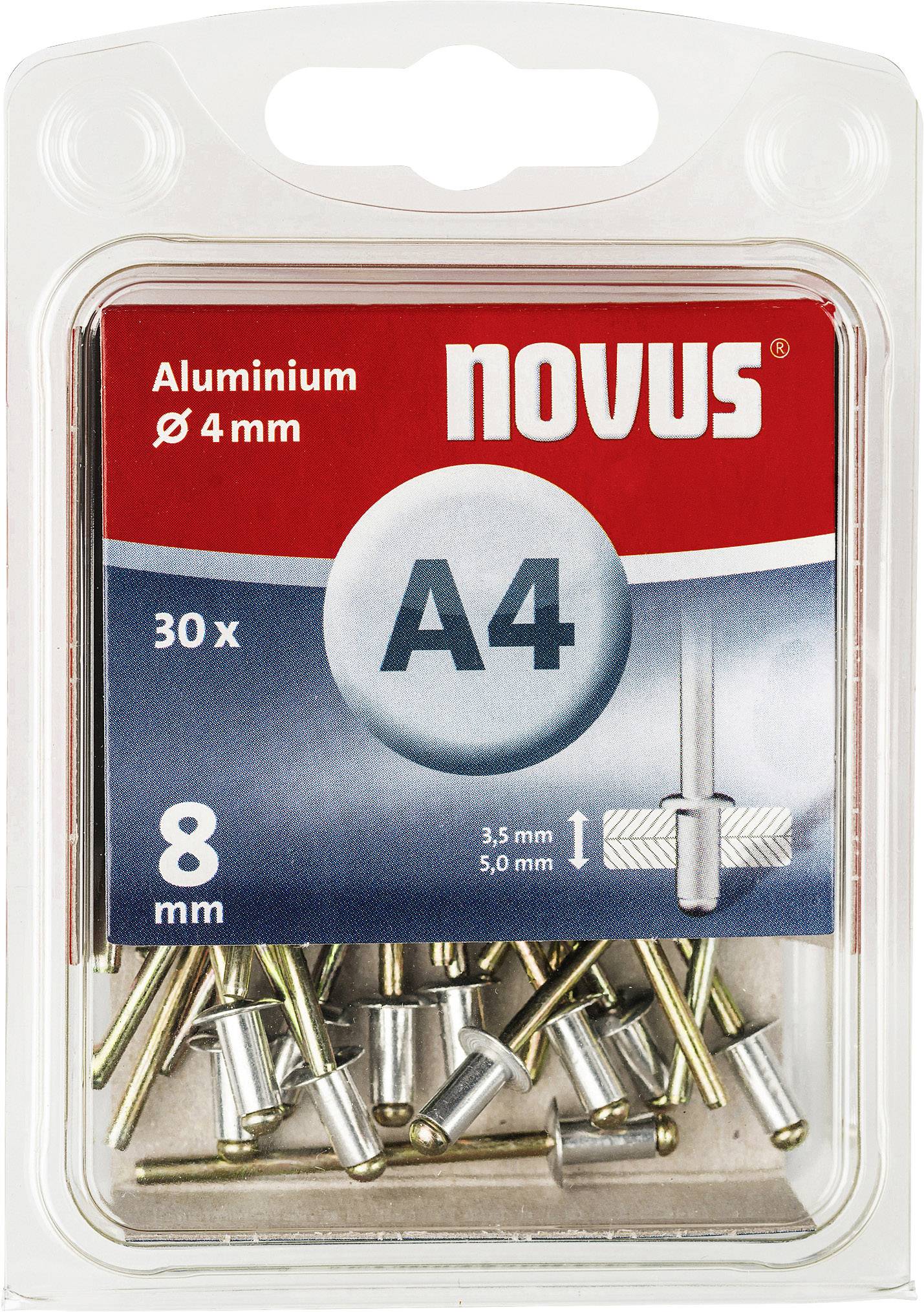Popszegecs 4 X 8 mm (30 db.), alumínium
