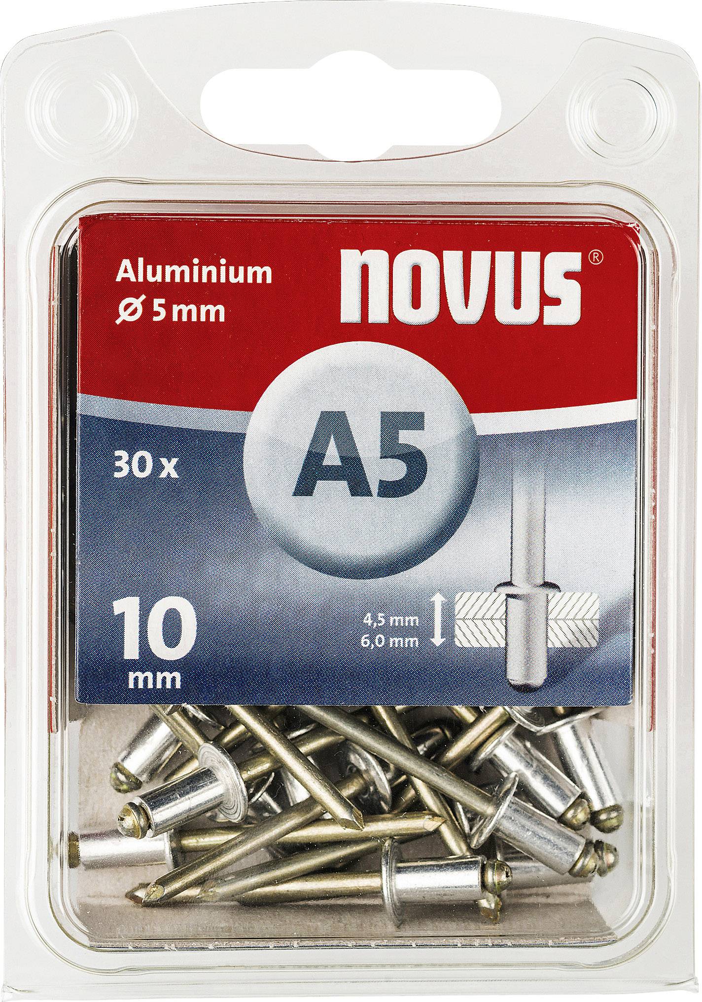 Popszegecs 5 X 10 mm (30 db.), alumínium