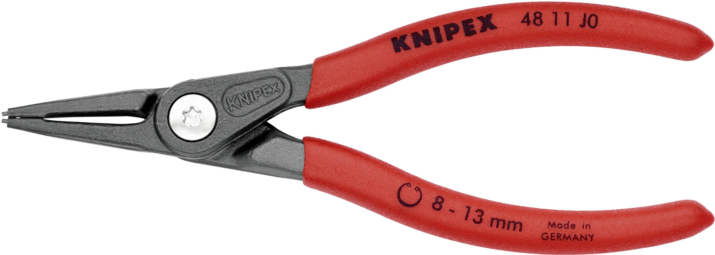 KNIPEX rugós gyűrű fogó, alkalmas 8-13 mm-es rugós gyűrűkhöz. Robusztus, fekete anyagból készült ergonomikus fogantyúkkal. Németországban gyártva.