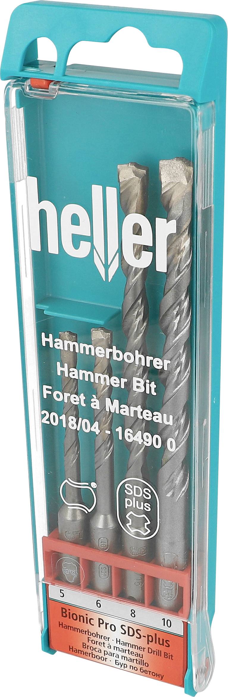SDS-Plus Ütvefúró készlet 4 részes 5/6/8/10mm 110/160mm hosszú Heller Bionic 16490 0