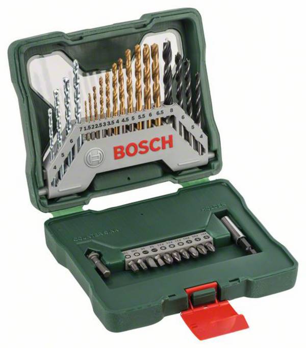 Bosch Accessories 2607019324 X-Line 30 részes Fúró és bit készlet Fém, Kő, Beton, Fa, Falazat, Plexiüveg