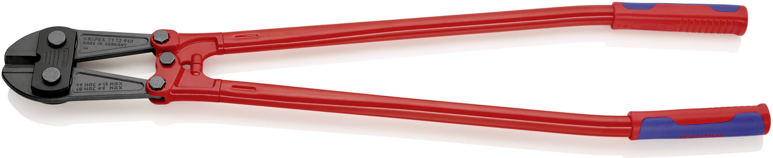 Vörös markolatú és fekete vágóélű csapszegvágó, fehér háttéren fektetve. Ideális fémvágásra.