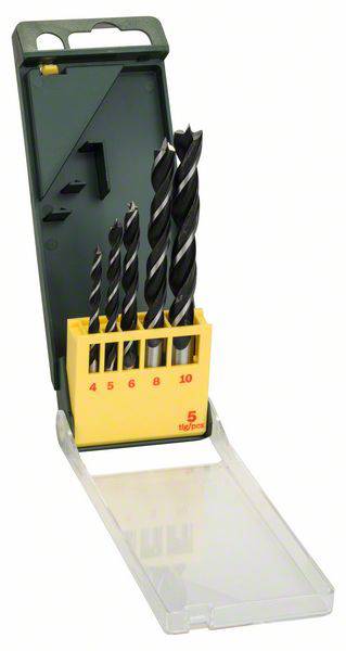 Bosch Accessories 2607019440 Fa spirál fúró készlet 5 részes 4 mm, 5 mm, 6 mm, 8 mm, 10 mm Hengeres befogószár 1 készlet