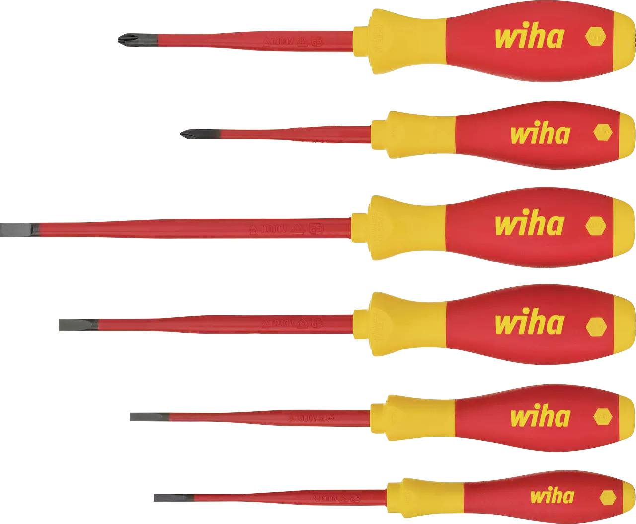 VDE csavarhúzó készlet, kereszt/egyenes, 6 részes, Wiha SlimFix electric 35389