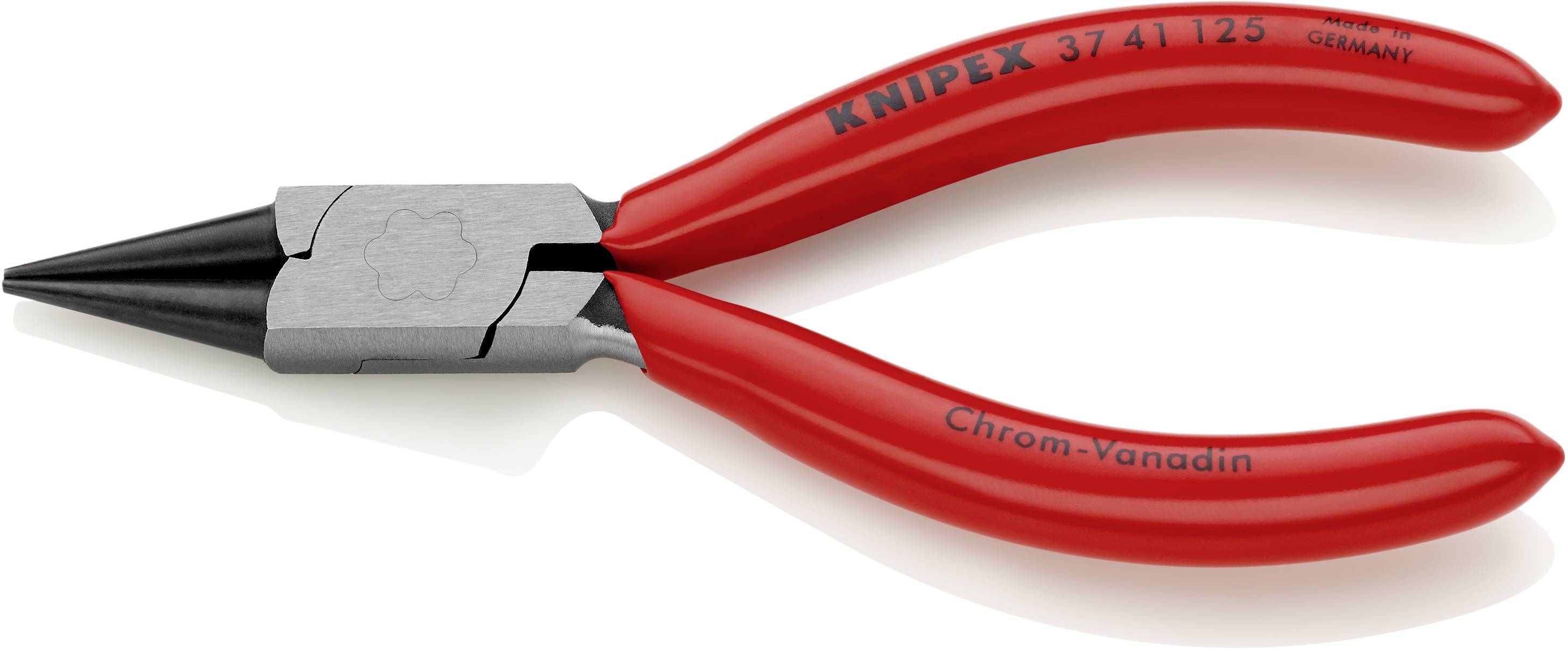 Markoló fogó finommechanikához 125 mm, kerek, hegyes pofa, Knipex 37 41 125