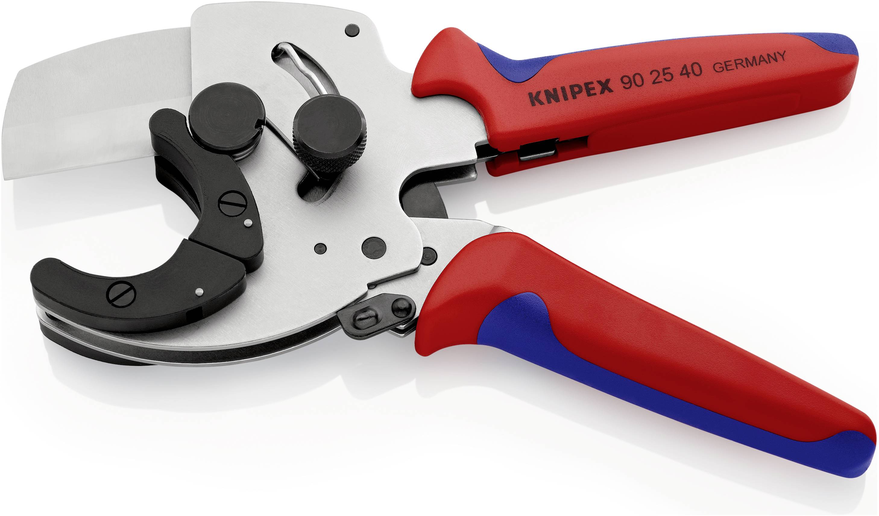 KNIPEX vörös és kék kábelcsípő fogók, 90 25 40 típusszám, Németországból, kemény anyagok precíz vágásához.