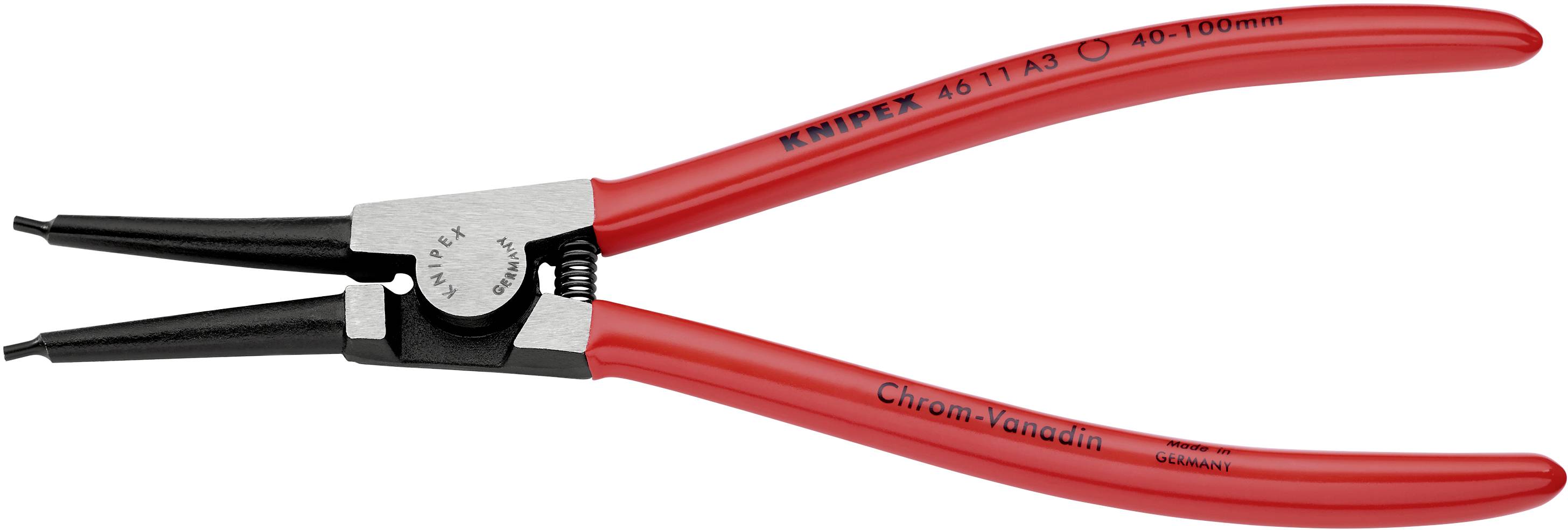 Knipex 46 11 A3 Precisie-borgveertang Geschikt voor borgringen Buitenringen 40-100 mm Puntvorm Recht afbeelding