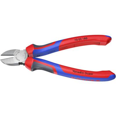 Egy piros és kék Knipex oldalcsípő fogó, amelynek a markolatán a 'Vanadin-Super' felirat szerepel.
