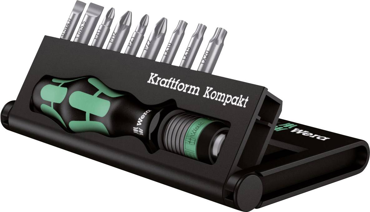 Bit szerszámkészlet, Kraftform Kompakt KK10, 10 részes, Wera 05056653001