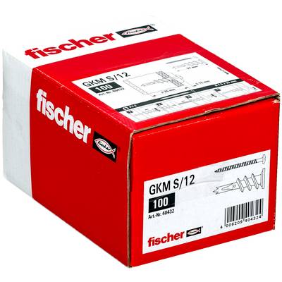 Red Fischer termékdoboz, amely a „GKM S/12" és „100" felirattal van ellátva, csavarron illusztrációval és vonalkóddal megjelenítve.