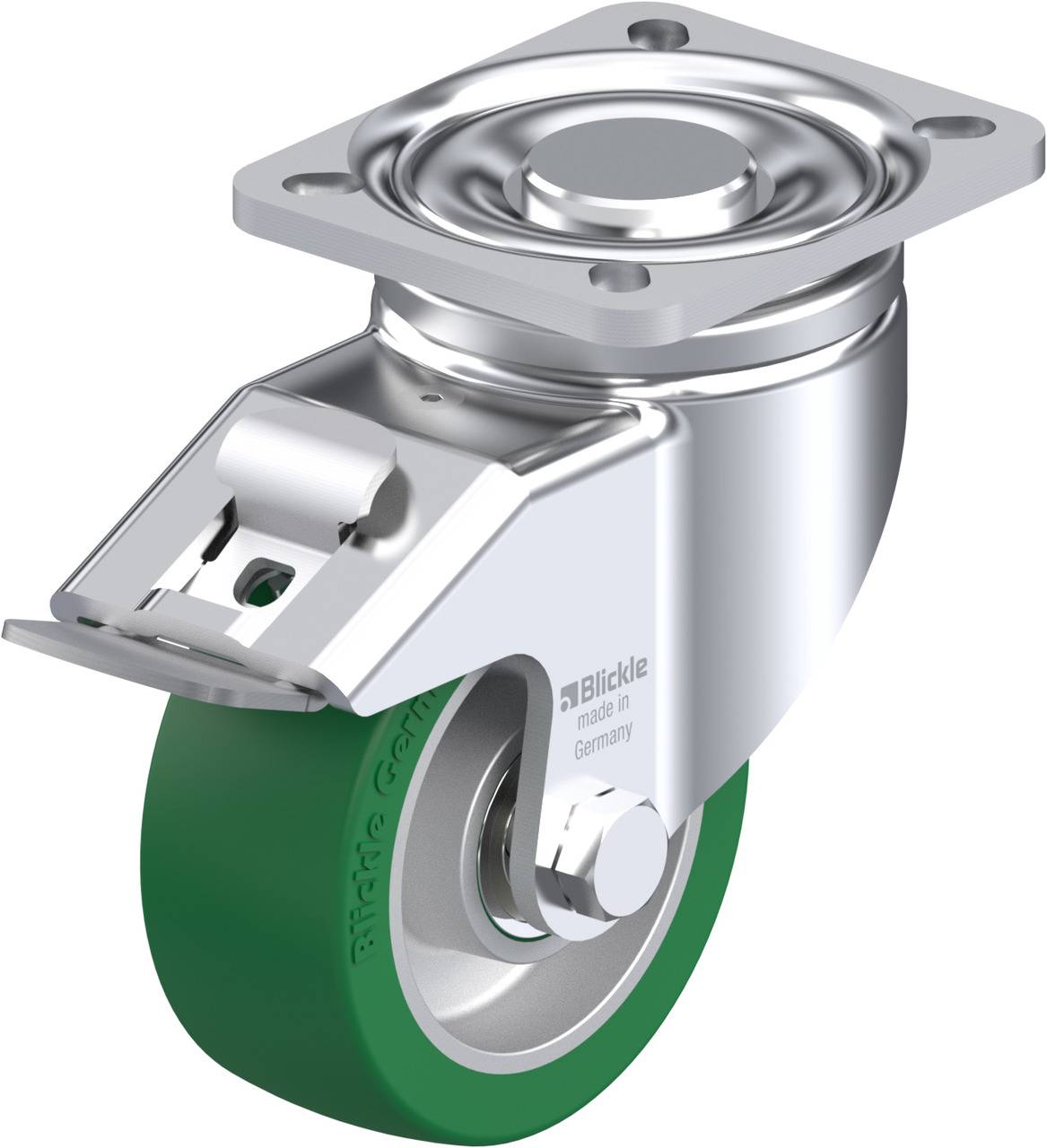 Blickle 606012 LH-ALST 100K-1-FI Forgóvillás görgő, rögzítővel KerékØ: 100 mm Teherbírás (max.): 320 kg 1 db