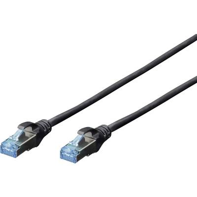 RJ45-ös patch kábel, hálózati LAN kábel CAT 5e F/UTP (1x RJ45 dugó - 1x RJ45 dugó) 0.5 m, fekete Digitus