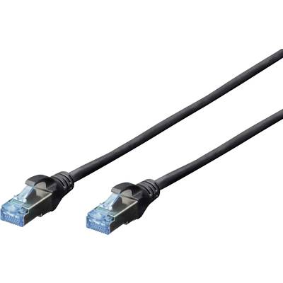 RJ45-ös patch kábel, hálózati LAN kábel CAT 5e SF/UTP (1x RJ45 dugó - 1x RJ45 dugó) 5 m Fekete 972146