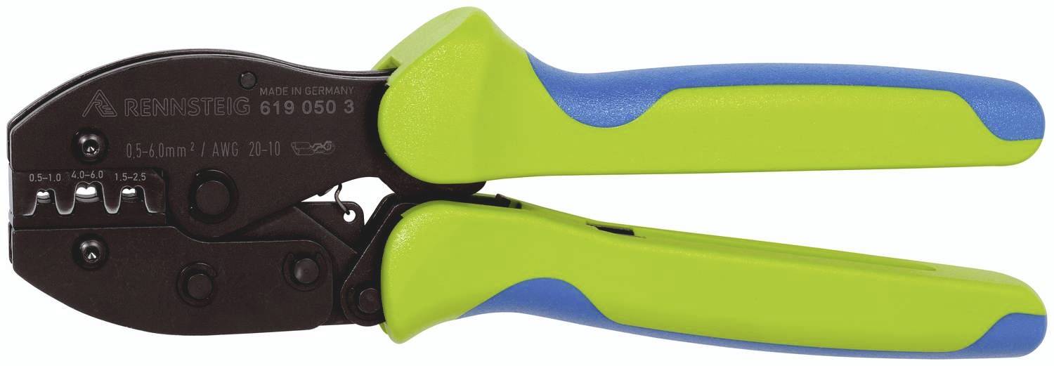 Rennsteig Werkzeuge PEW9.50 619 050 3 Krimpelőfogó Szigeteletlen lapos dugaszolós csatlakozók 0.5 - 6 mm²