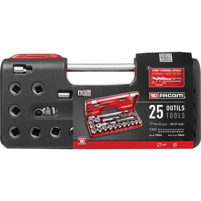 Facom Dugókulcs készlet Metrikus 1/2" (12,5 mm) 25 részes SXL.DBOX3PB