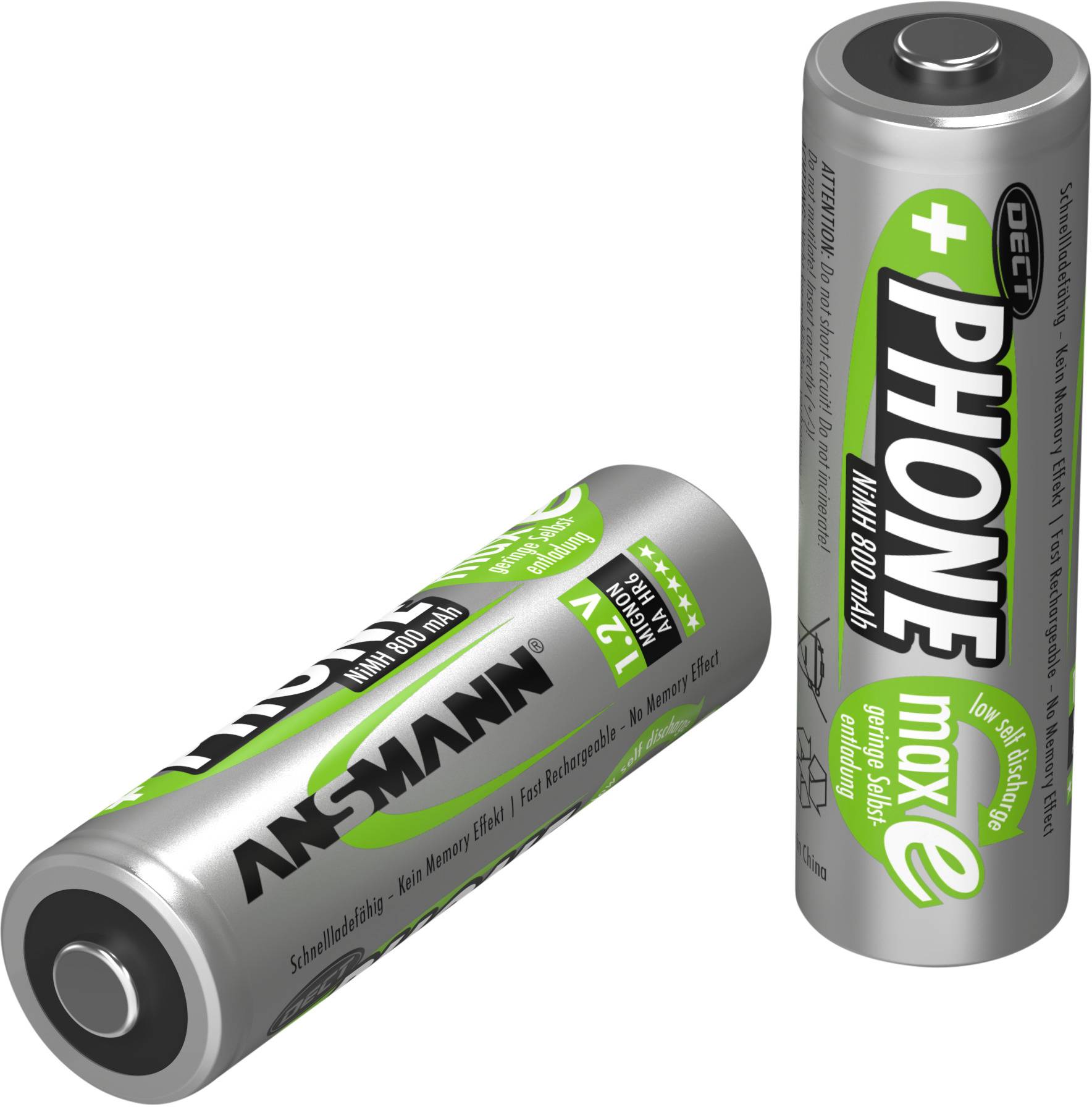 Ceruza akku AA, NiMH, 1,2V 800 mAh, 2 db, Ansmann DECT maxE LR06, AA, LR6, AAB4E, AM3, 815, E91, LR6N