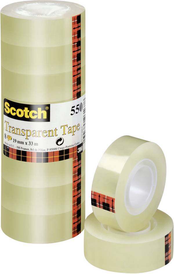 Scotch 5501933 5501933 Ragasztószalag Scotch® 550 Átlátszó (H x Sz) 33 m x 19 mm 8 db