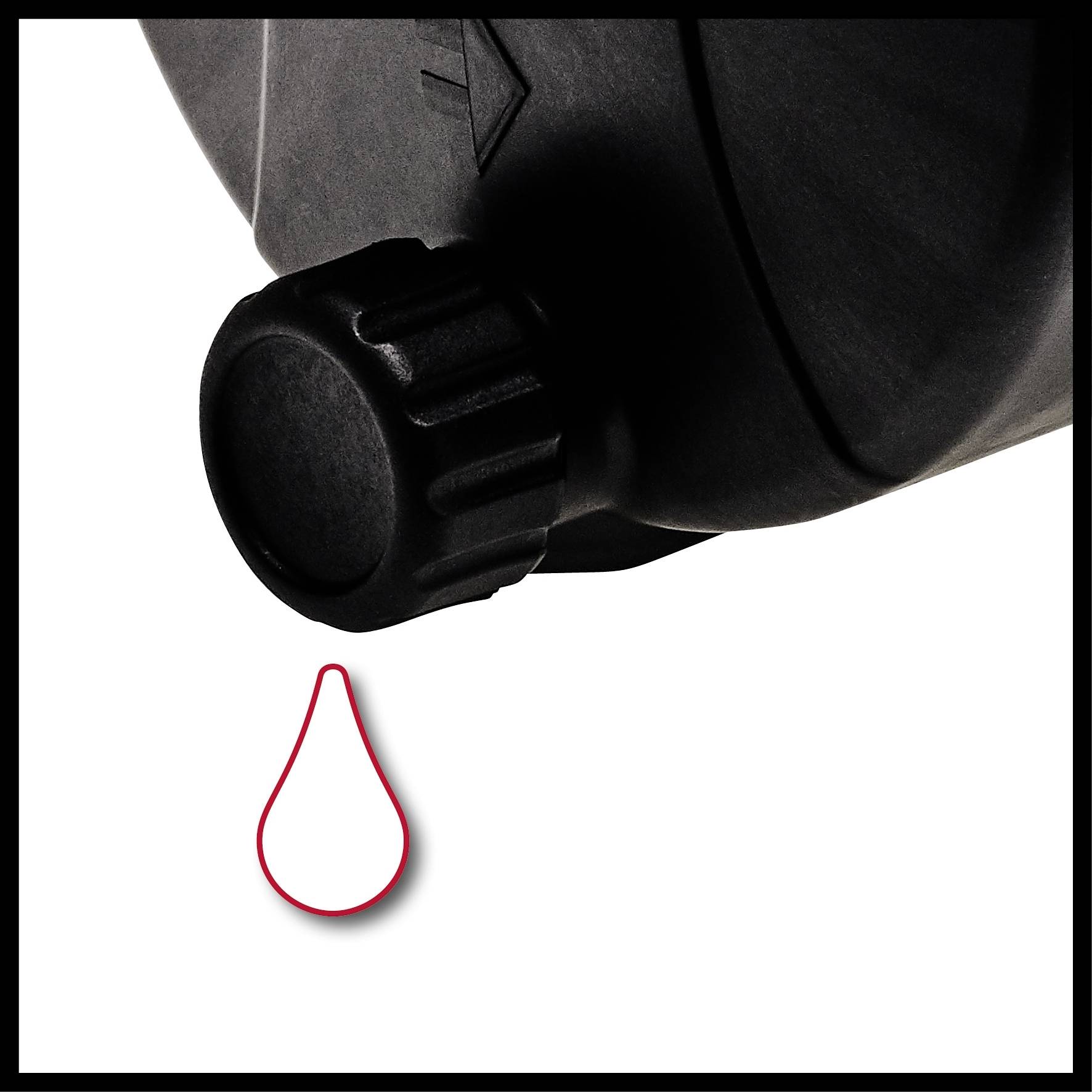 Egy fekete csapból fehér háttér előtt egy vöröslő vércsepp csöpög.