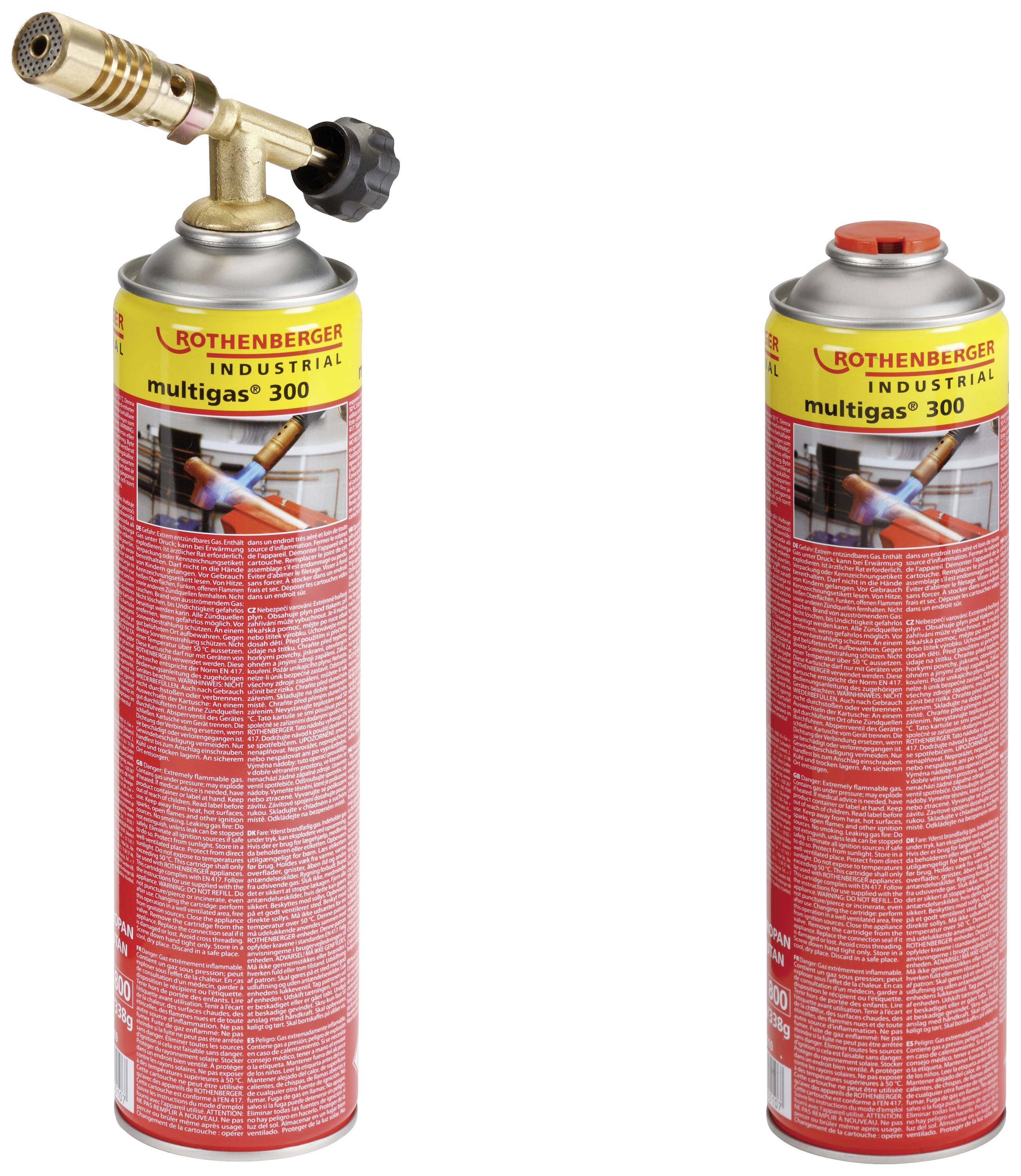 Rothenberger forrasztólámpa, keményforrasztó készlet 2db gázpalackkal 650 °C-ig Rothenberger Industrial Hot Pack 2 18078