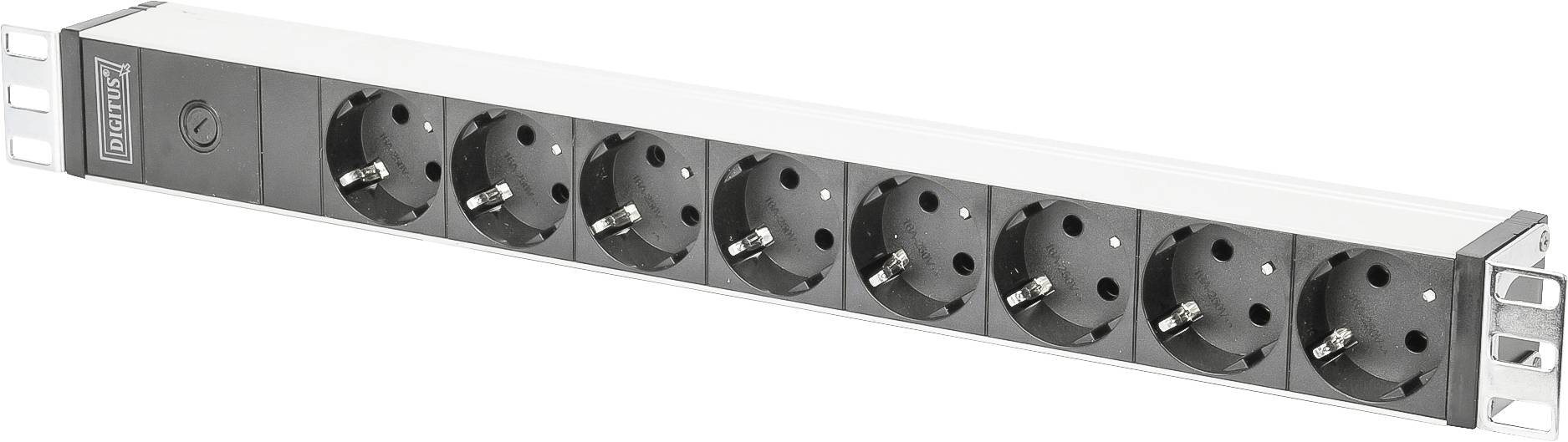 Digitus DN-95410 19 coll Hálózati szekrény elosztó 1 ME Védőérintkezős dugalj Fekete-0