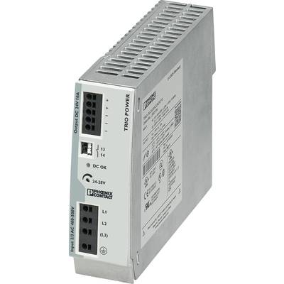 Tápegység 'Phoenix Contact' felirattal, 'TRIO POWER' modell. Bemenet: 230 V AC, 600 W. Kimenet: DC 24 V, 40 A.