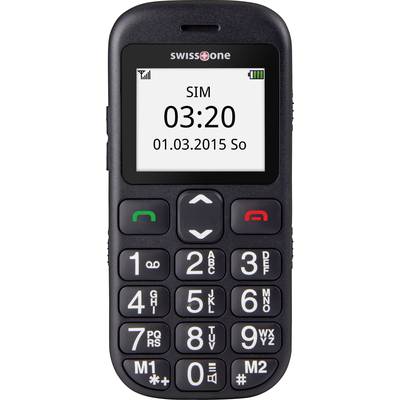 swisstone BBM 320c Mobiltelefon időseknek Töltőállomással, SOS gomb Fekete