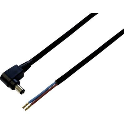 BKL Electronic 072053 Kisfeszültségű csatlakozóvezeték Kisfeszültségű dugó - Kábel, nyitott végekkel 5.5 mm 2.1 mm   2.0