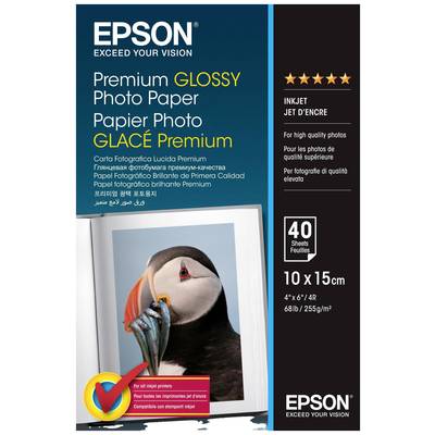 Fénykép papír Epson Premium Glossy Photo Paper C13S042153 10 x 15 cm 255 g/m² 40 lap Magasfényű