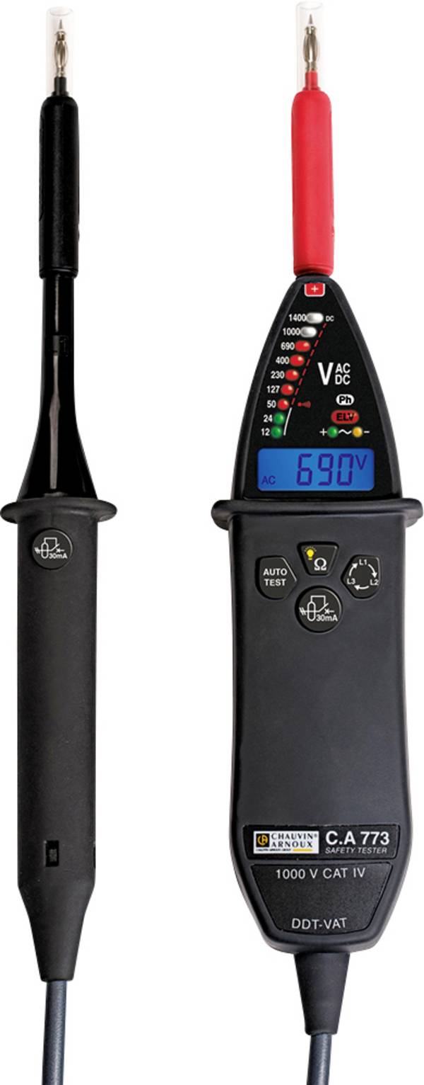 Chauvin Arnoux C.A 773 IP2X Kétpólusú feszültségvizsgáló  CAT IV 1000 V Akusztikus, LED
