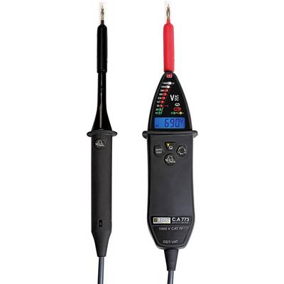 Feszültségvizsgáló digitális kijelzővel, 690V váltóáram mérésére alkalmas. Fekete és piros mérőhegyek, CAT IV 1000V védettséggel rendelkezik.