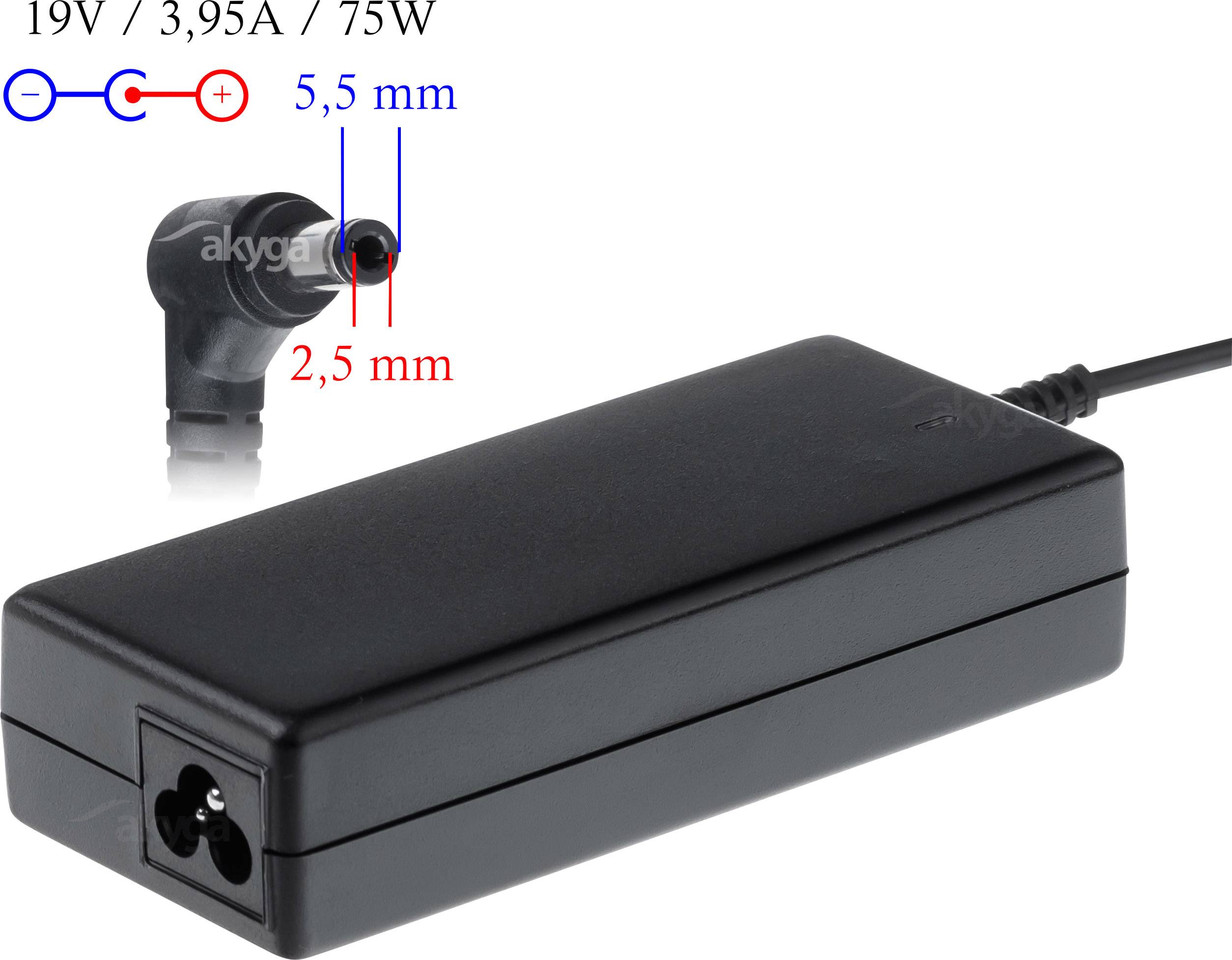 Akyga AK-ND-02 Notebook tápegység 75 W 19 V 3.95 A