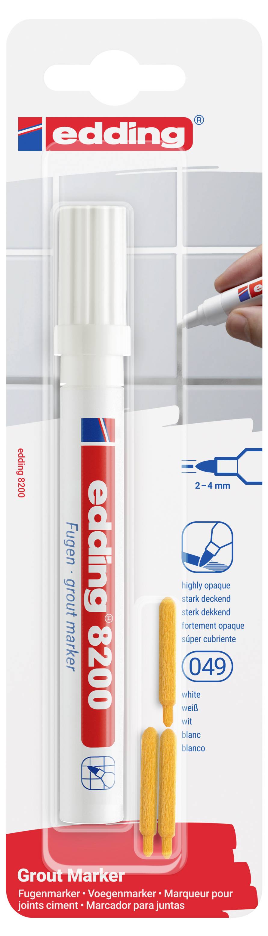 Edding 8200 4-8200-1-4049 Fugajelölő Fehér 2 mm, 4 mm-1